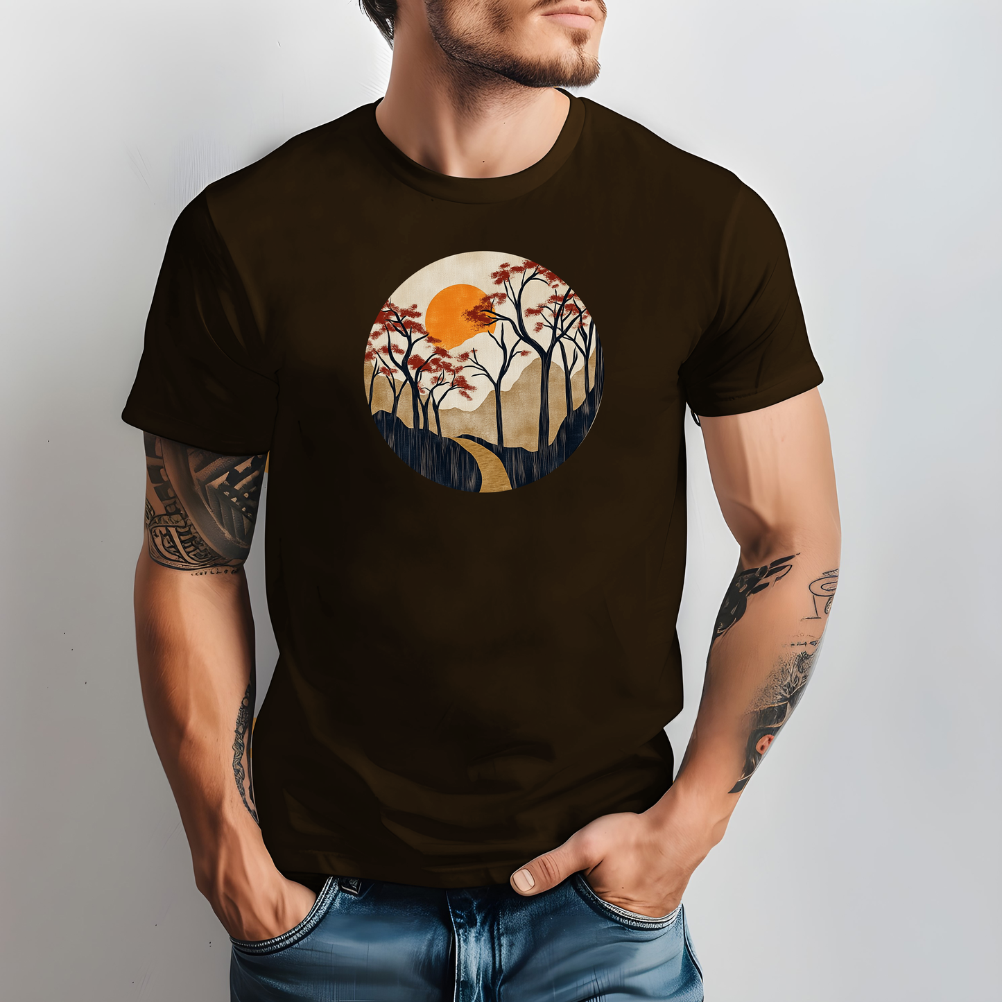 Pathway to the Setting Sun. Mountain Sunset Unisex Soft T-Shirt,