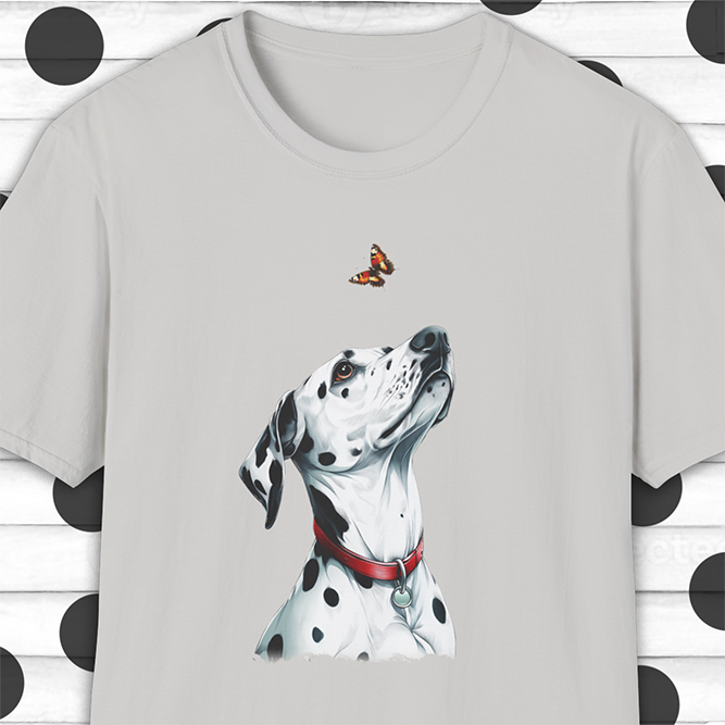 Playful Encounter: Dalmatian & Butterfly T-Shirt
