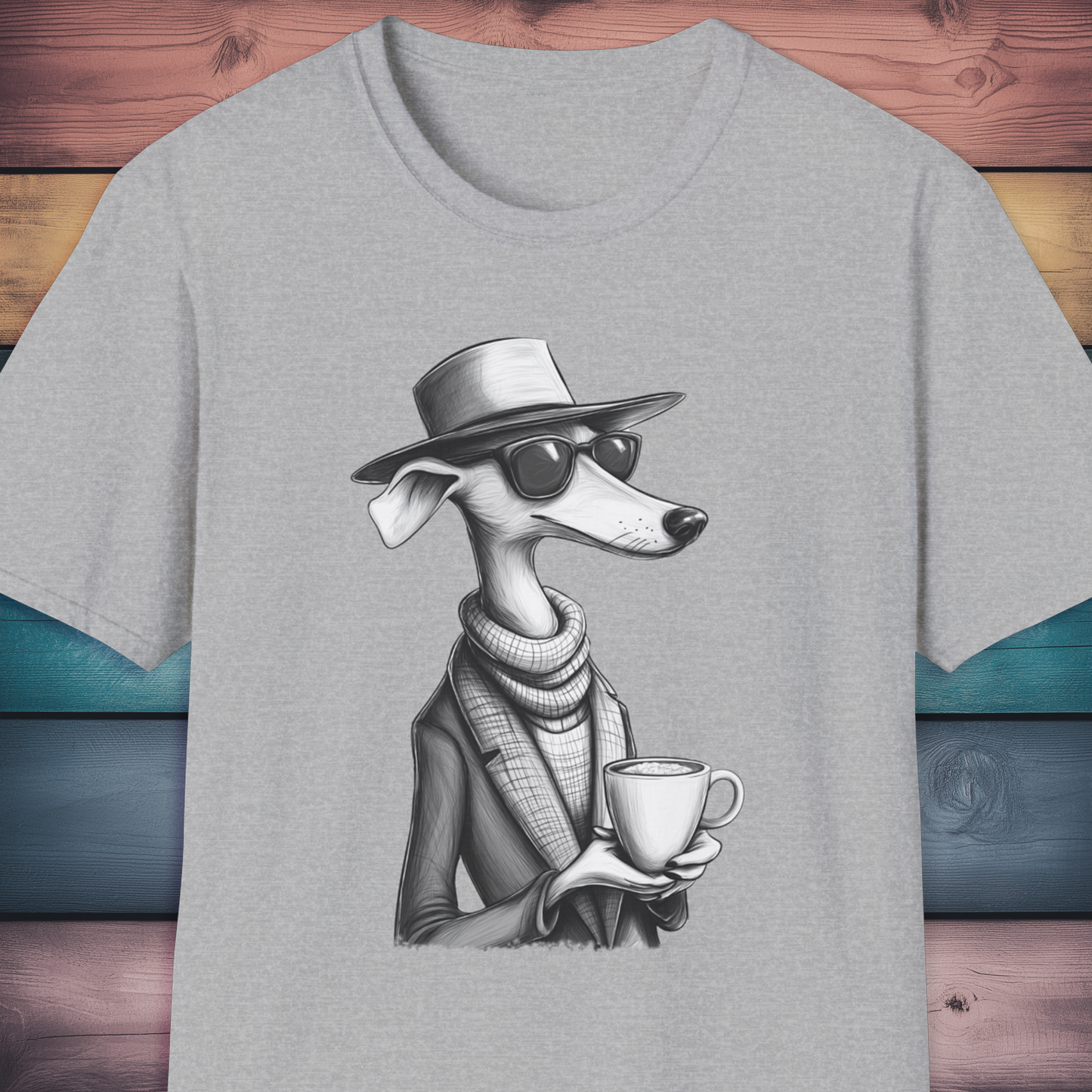 Chic Whippet Coffee Lover T Shirt