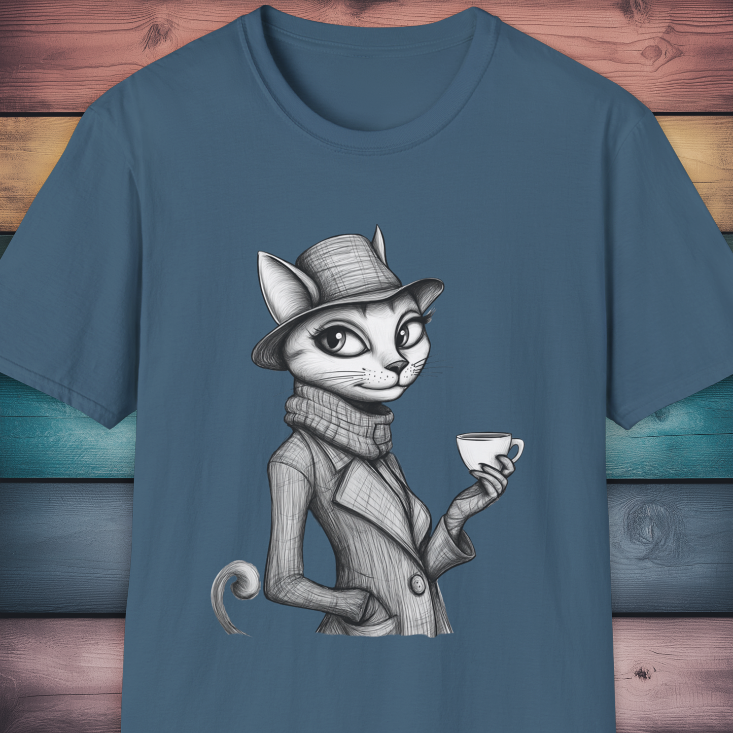 Chic Cat Coffee Lover T-Shirt