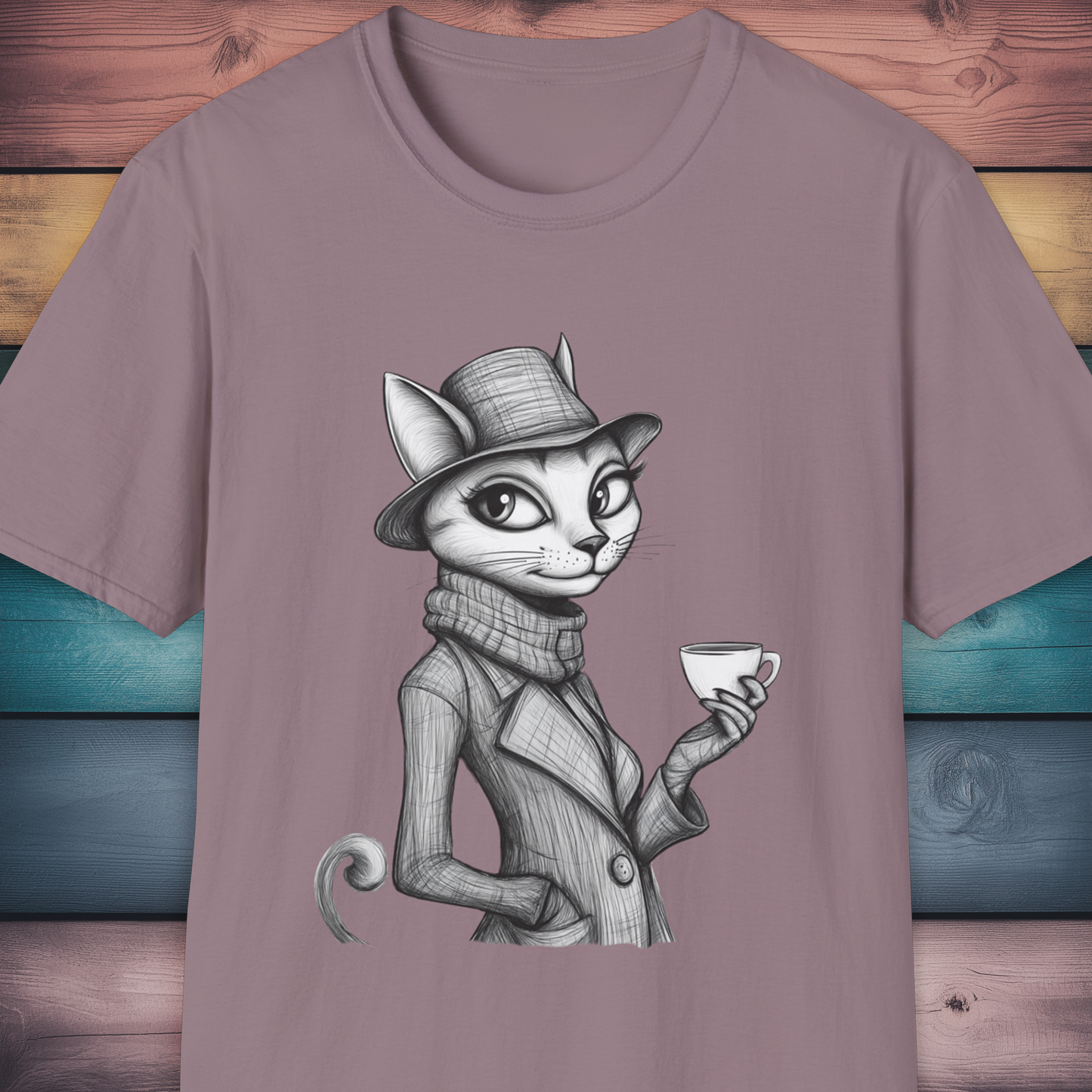 Chic Cat Coffee Lover T-Shirt