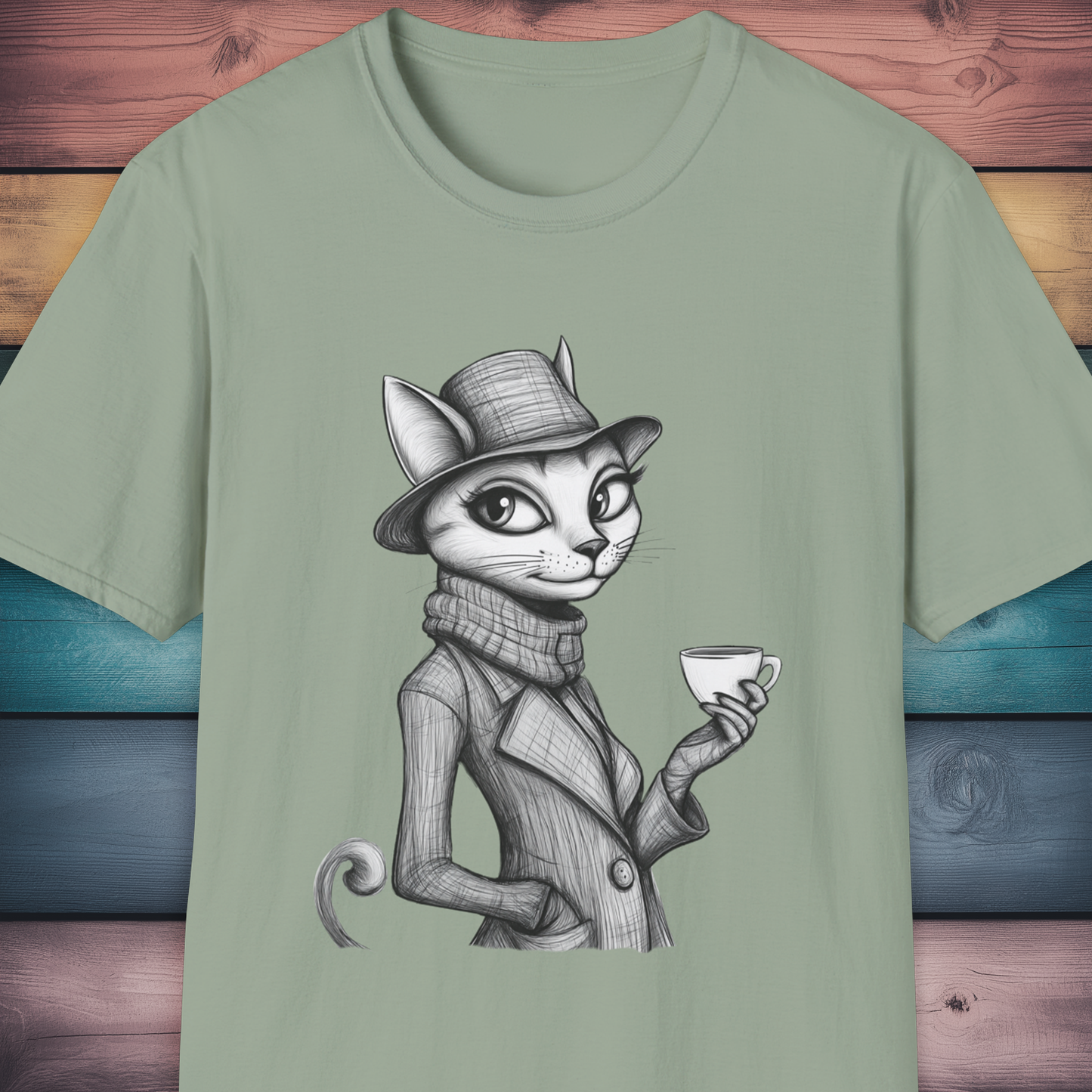 Chic Cat Coffee Lover T-Shirt