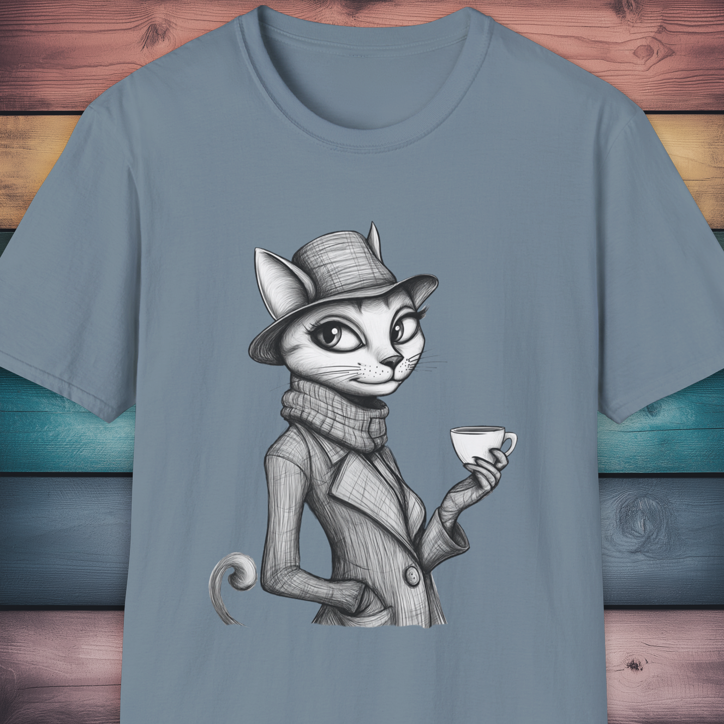Chic Cat Coffee Lover T-Shirt