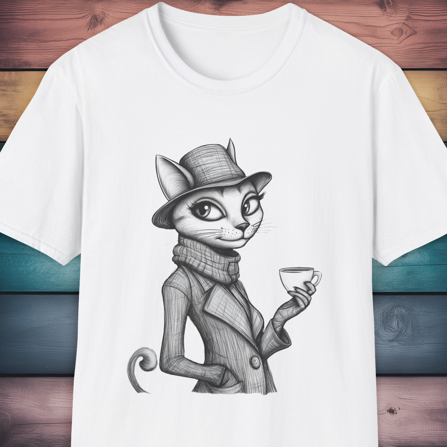 Chic Cat Coffee Lover T-Shirt