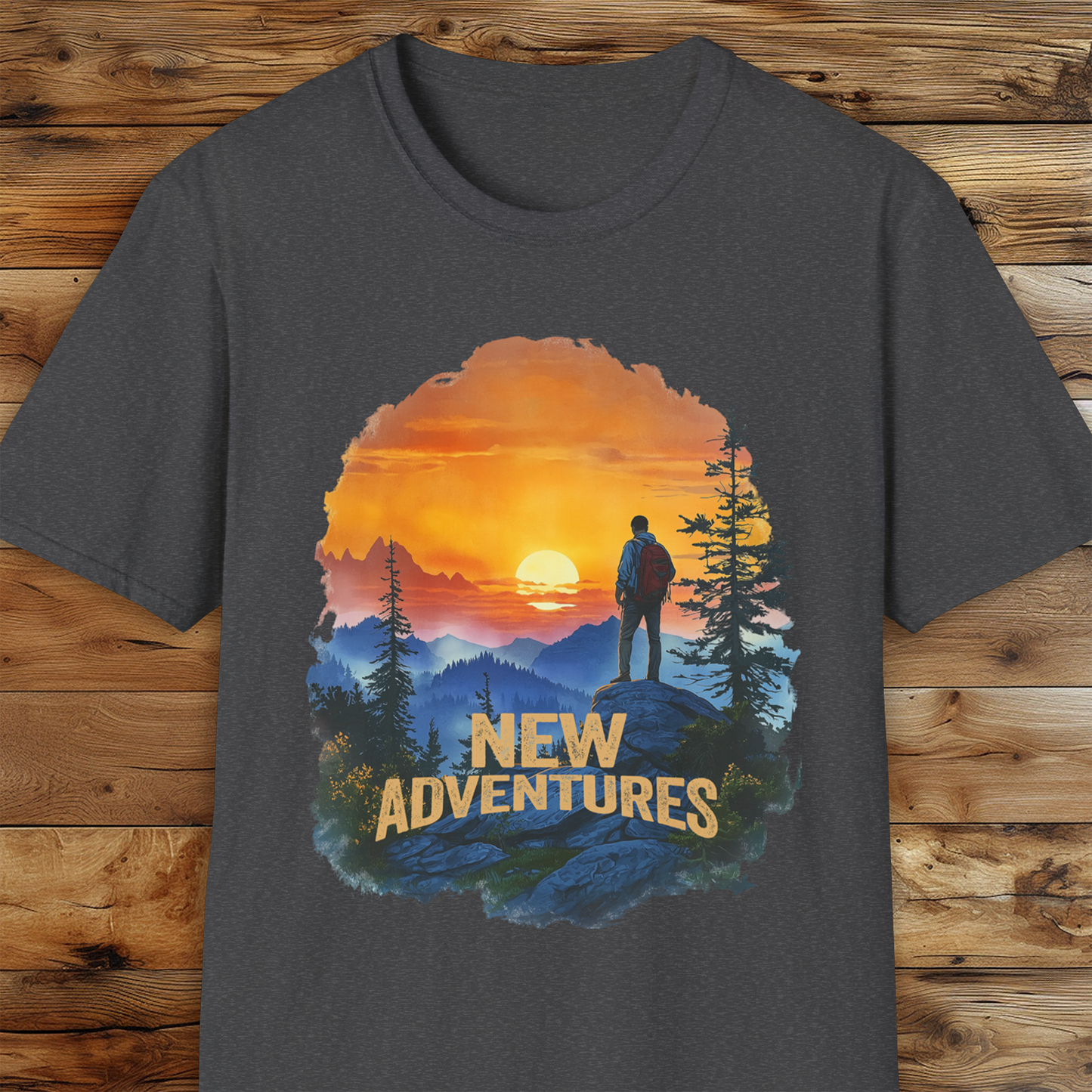 Hiker Sunset T-Shirt, Outdoor Adventure