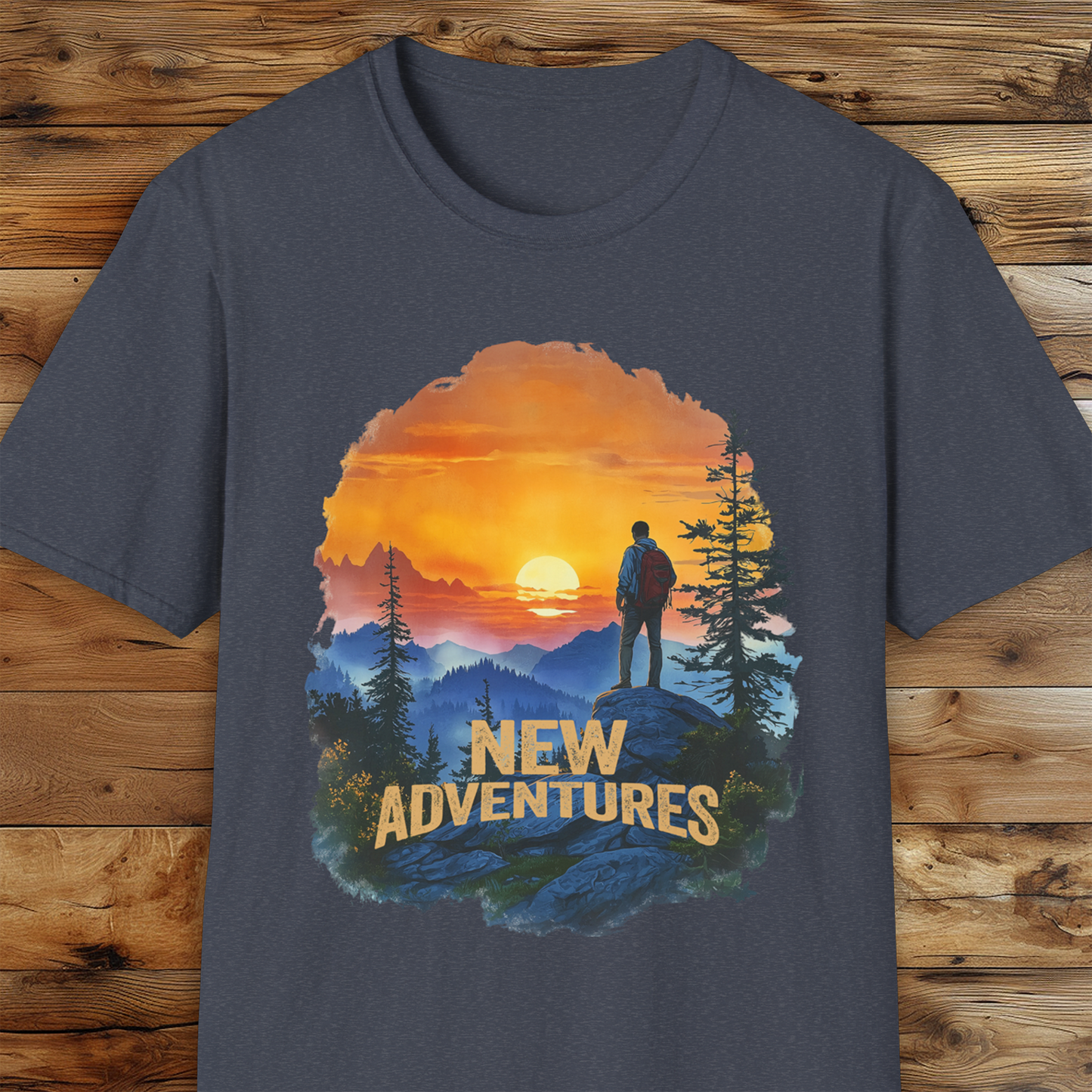 Hiker Sunset T-Shirt, Outdoor Adventure