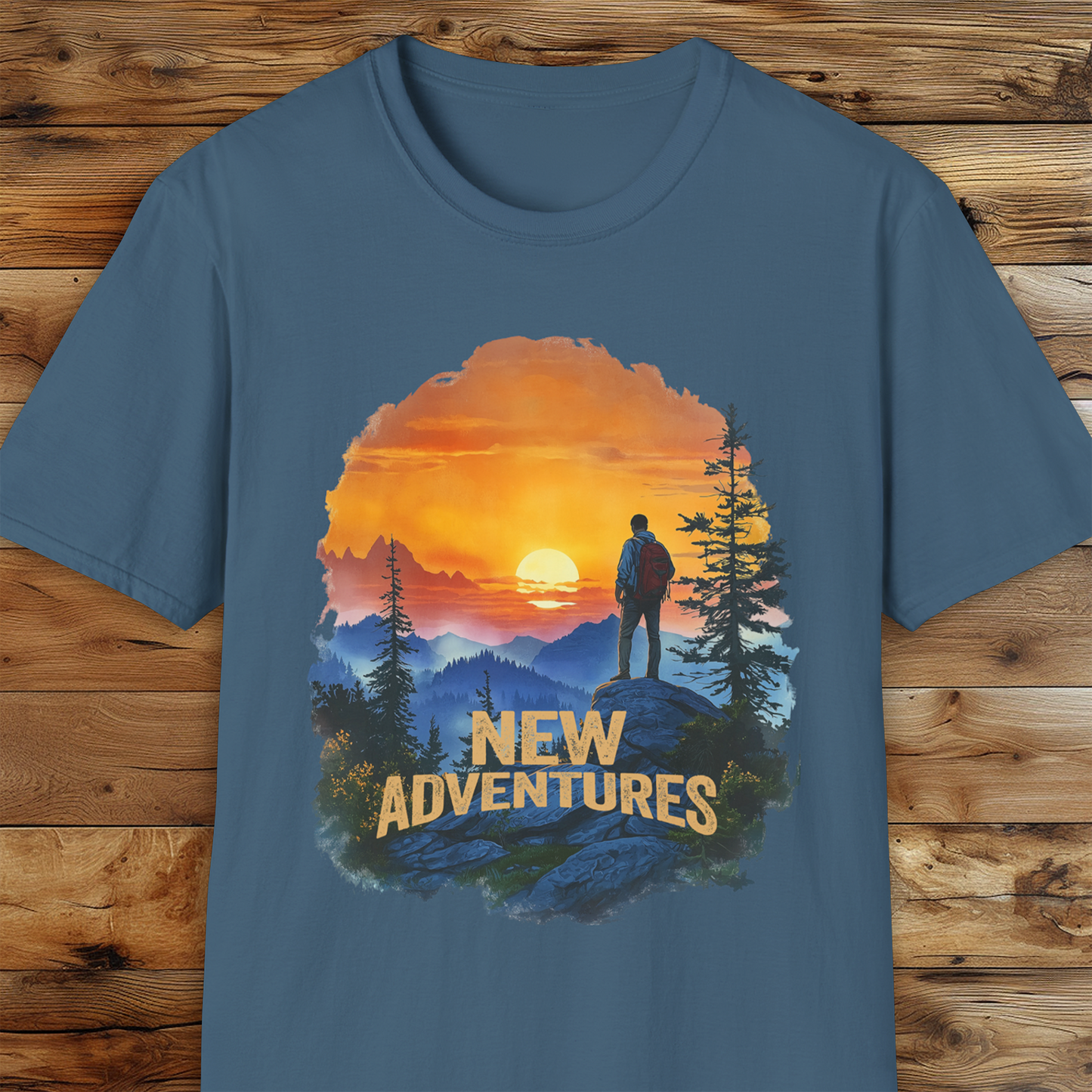Hiker Sunset T-Shirt, Outdoor Adventure