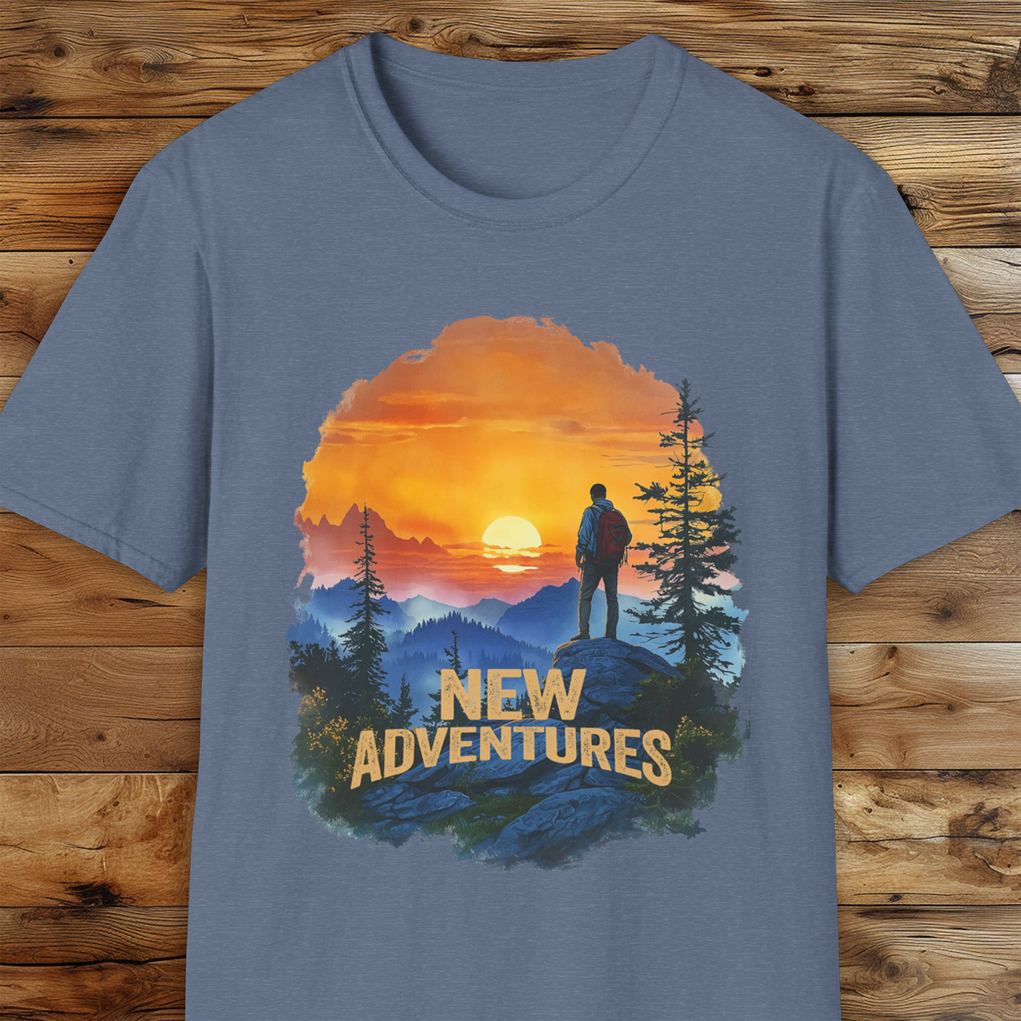 Hiker Sunset T-Shirt, Outdoor Adventure