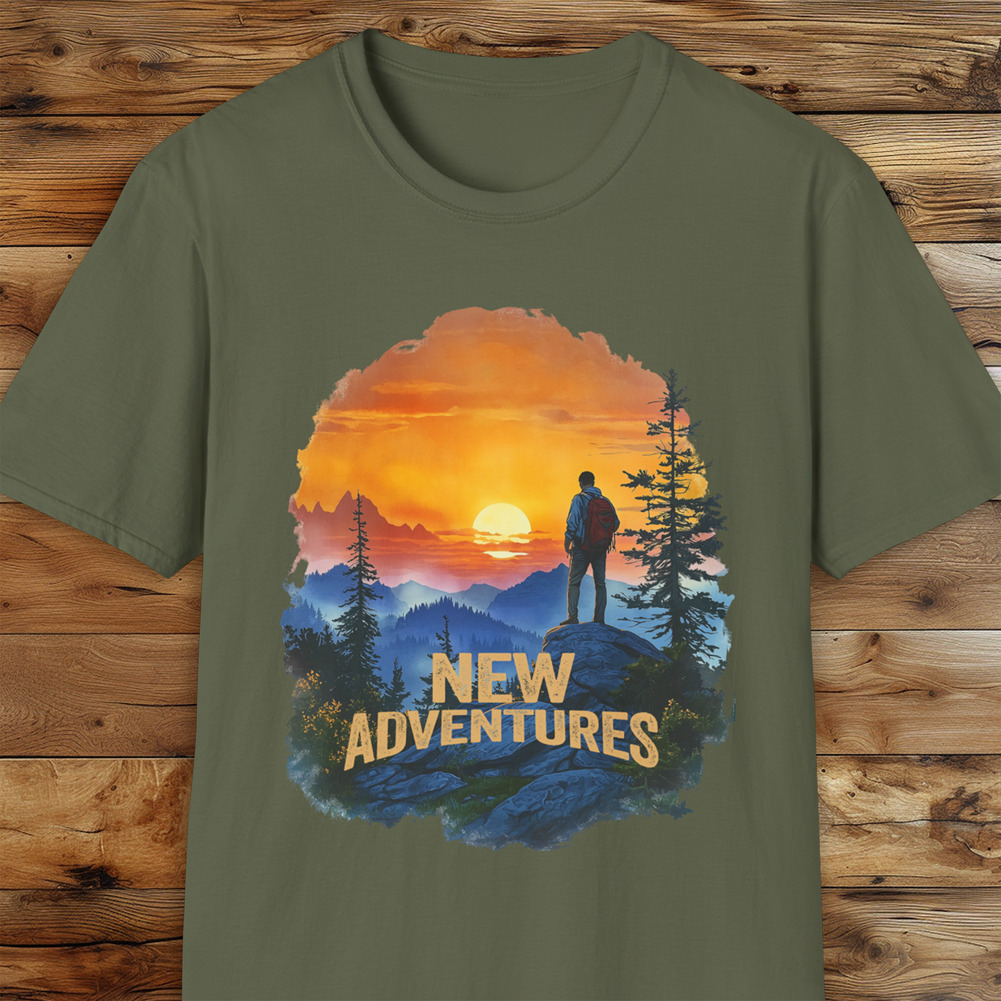 Hiker Sunset T-Shirt, Outdoor Adventure