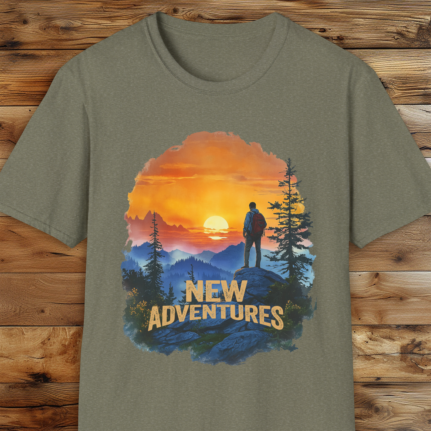 Hiker Sunset T-Shirt, Outdoor Adventure