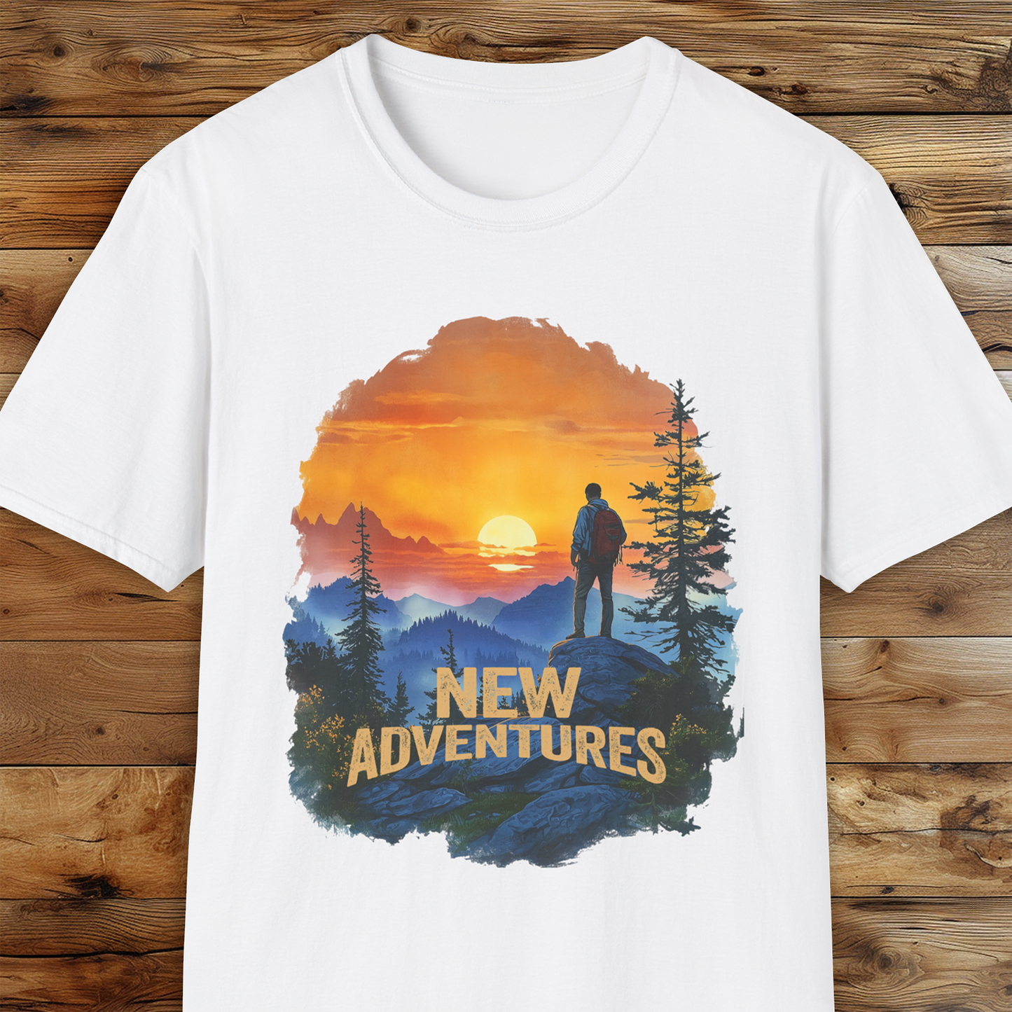 Hiker Sunset T-Shirt, Outdoor Adventure