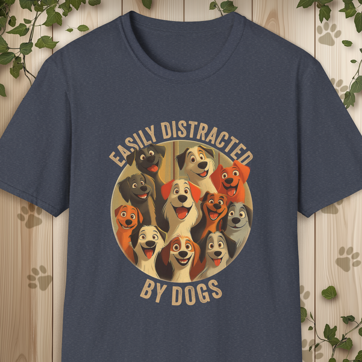 Easily Distracted By Dogs Unisex Softstyle T-Shirt