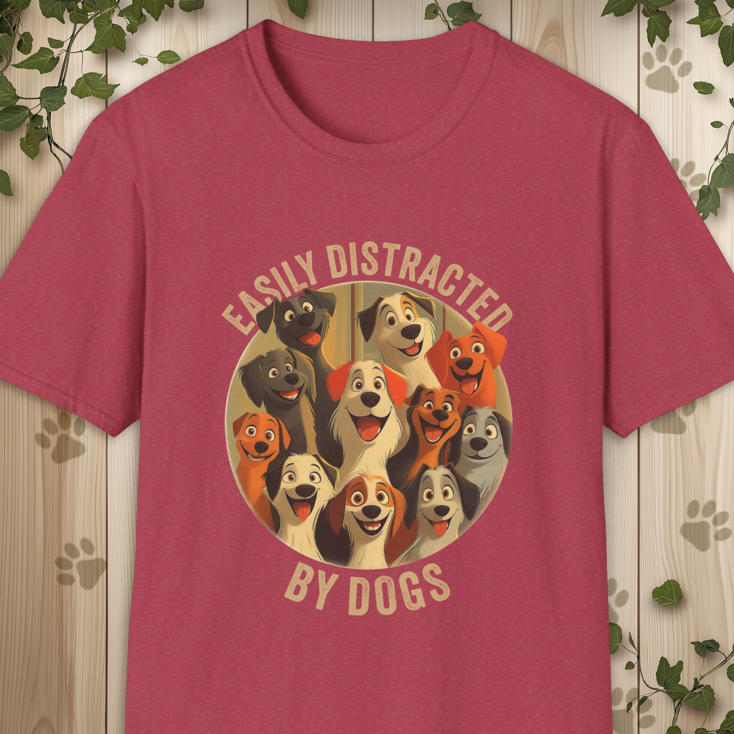 Easily Distracted By Dogs Unisex Softstyle T-Shirt