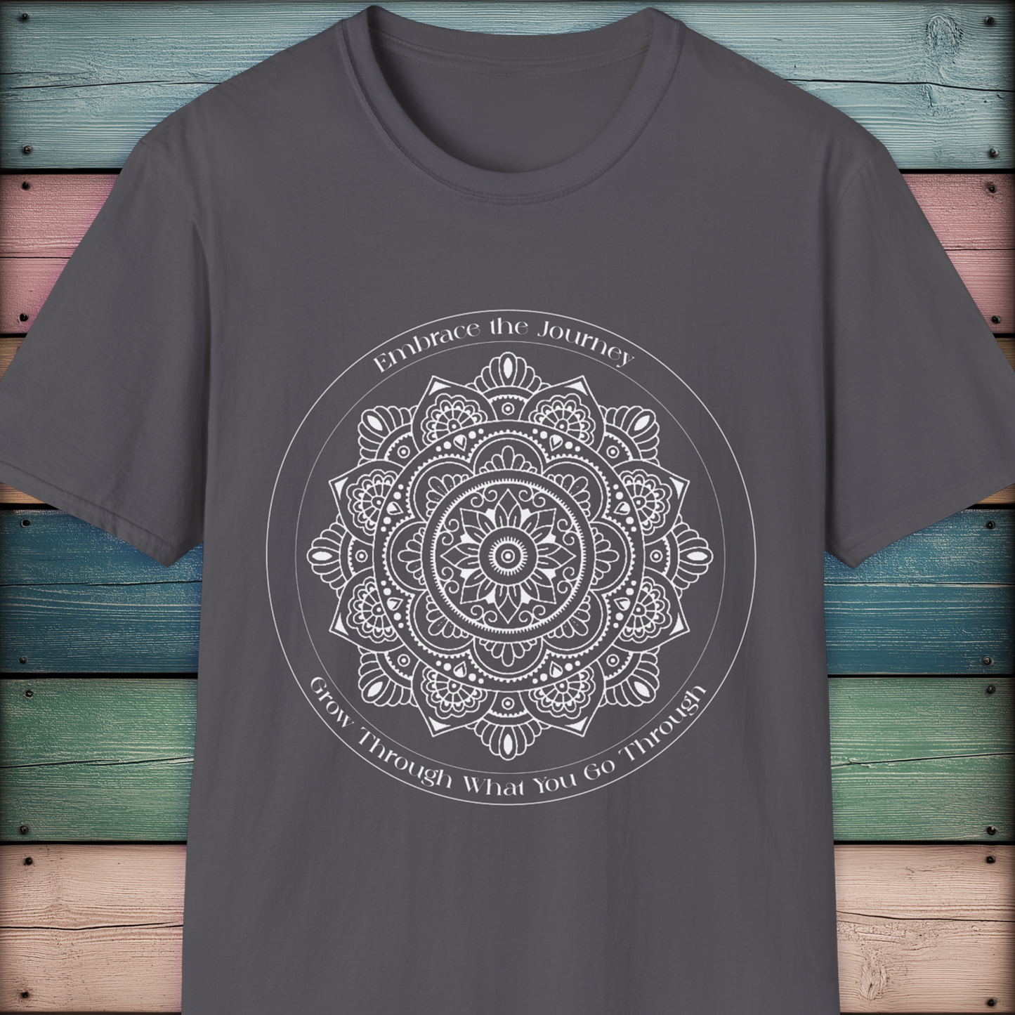 Mandala Circle Of Life T-Shirt (White on Dark Colours)