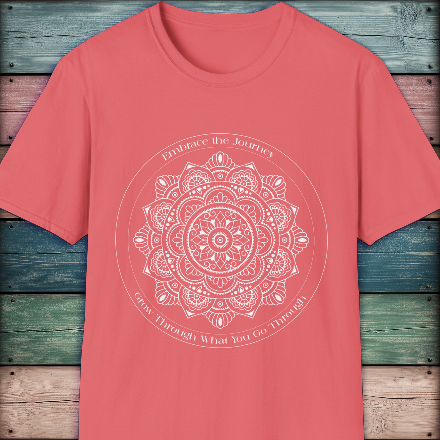 Mandala Circle Of Life T-Shirt (White on Dark Colours)