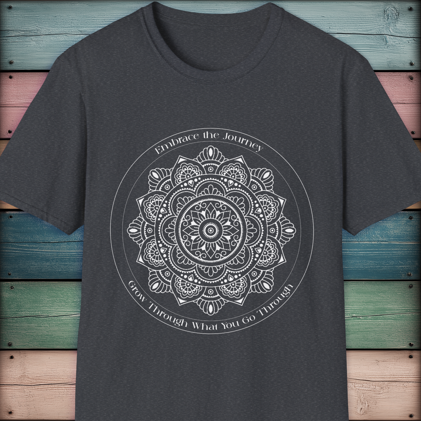 Mandala Circle Of Life T-Shirt (White on Dark Colours)