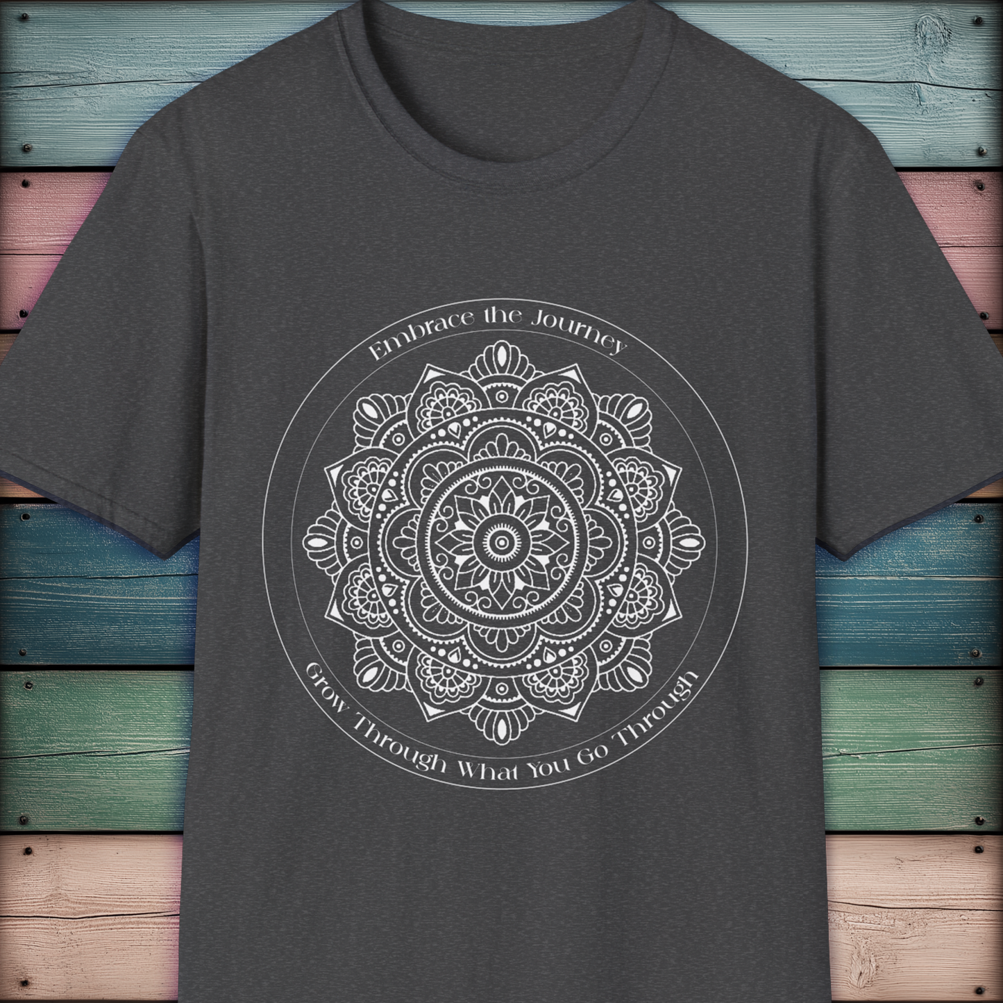 Mandala Circle Of Life T-Shirt (White on Dark Colours)