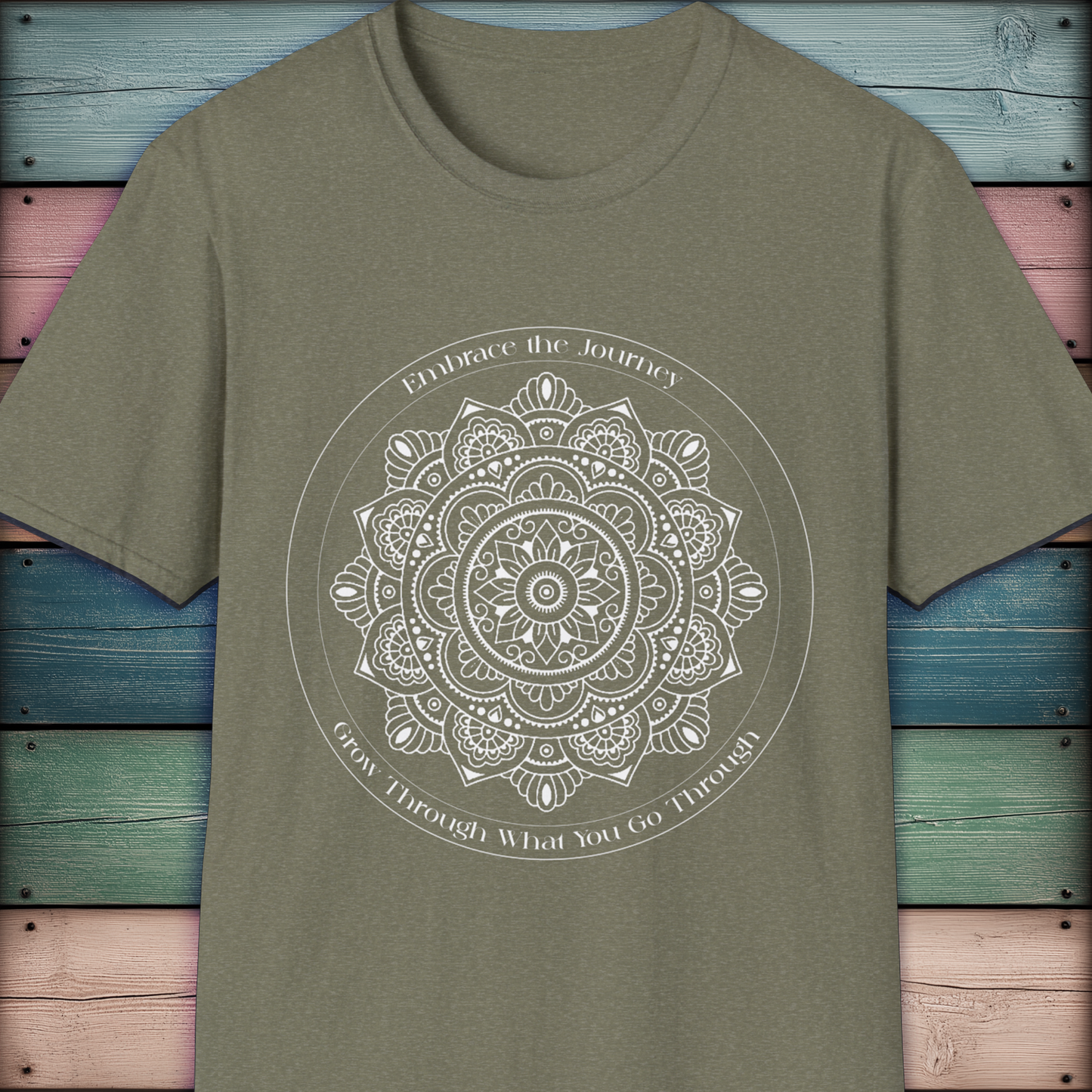 Mandala Circle Of Life T-Shirt (White on Dark Colours)