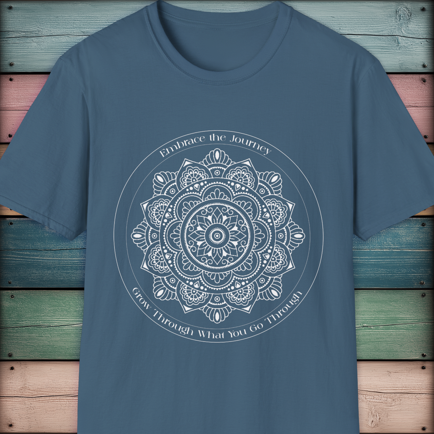 Mandala Circle Of Life T-Shirt (White on Dark Colours)