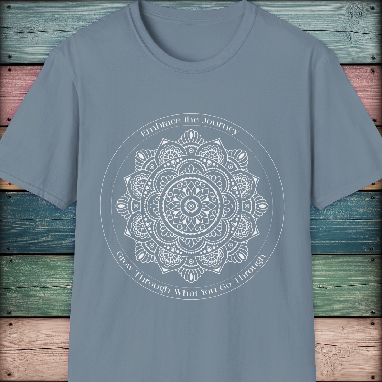 Mandala Circle Of Life T-Shirt (White on Dark Colours)