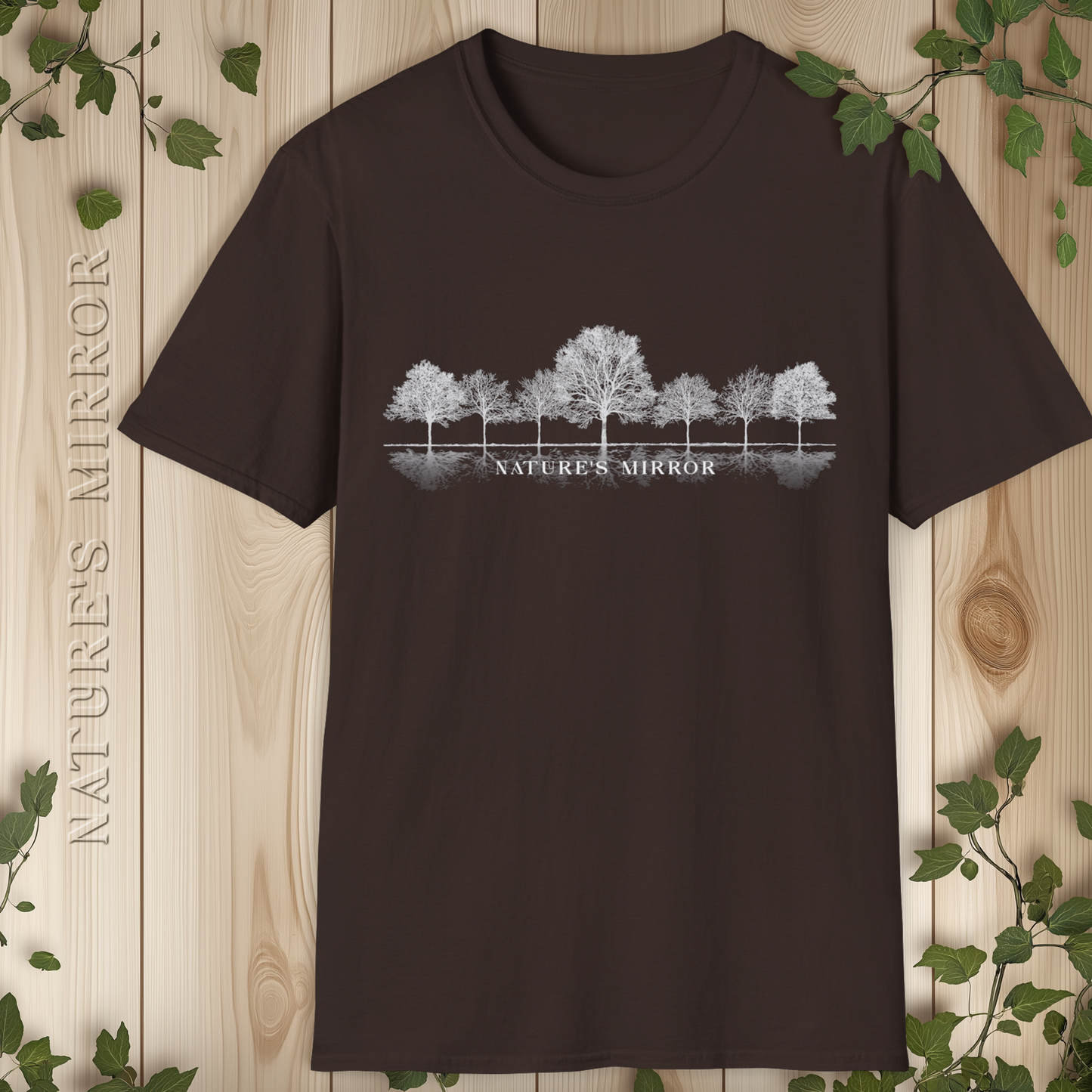 Nature's Mirror T-Shirt, Trees Silhouette Design