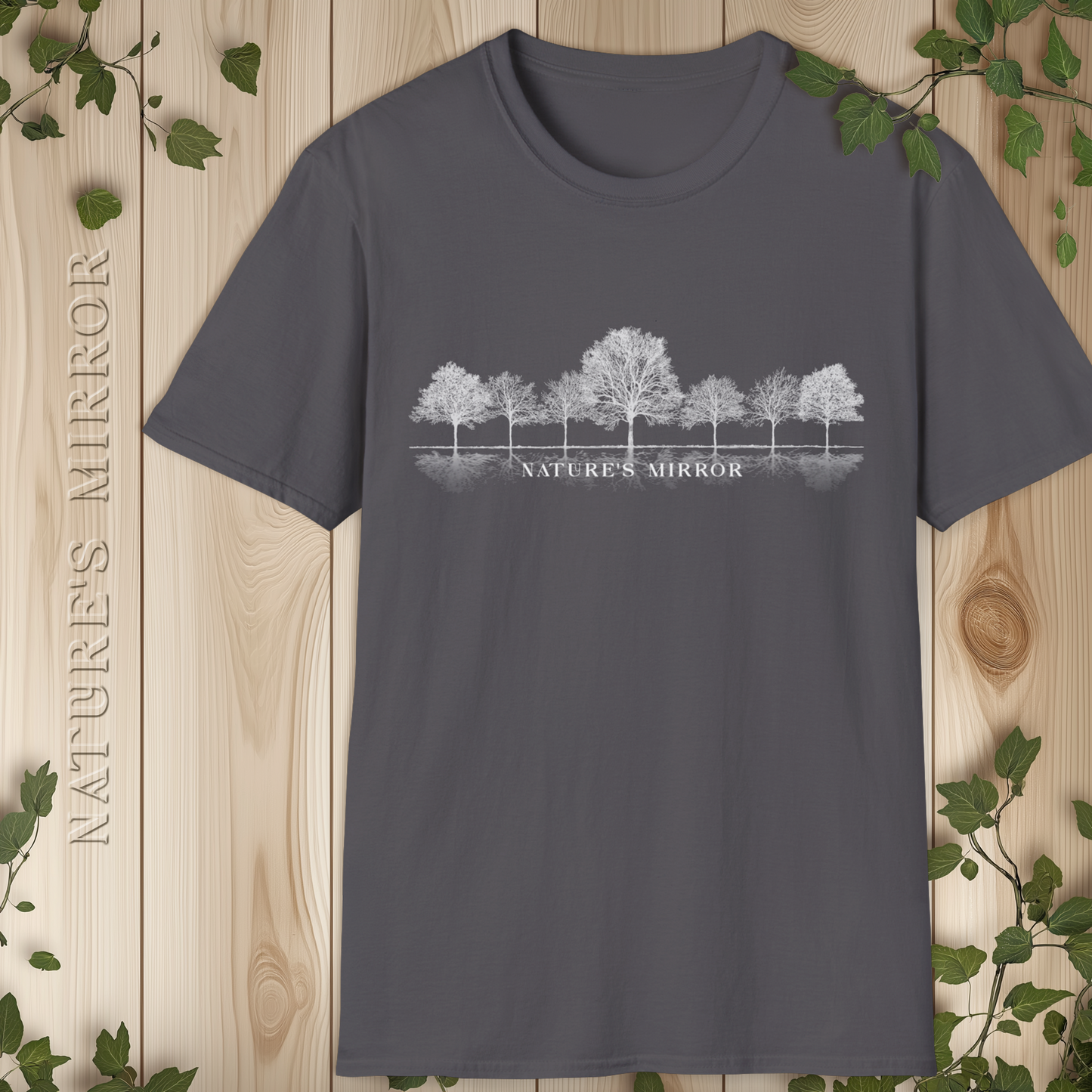 Nature's Mirror T-Shirt, Trees Silhouette Design