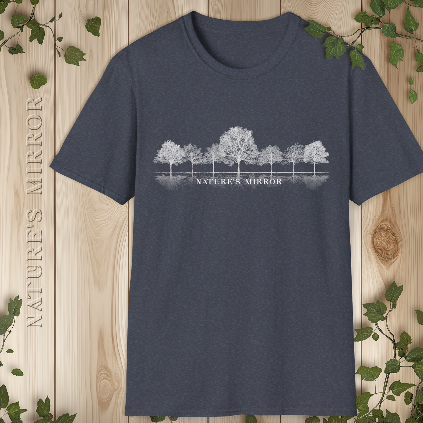 Nature's Mirror T-Shirt, Trees Silhouette Design