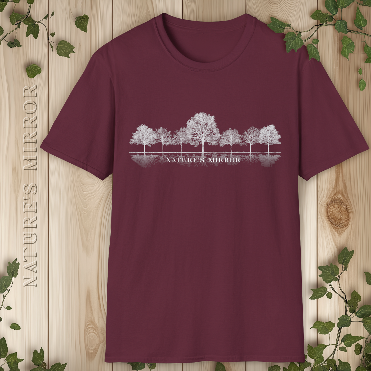 Nature's Mirror T-Shirt, Trees Silhouette Design