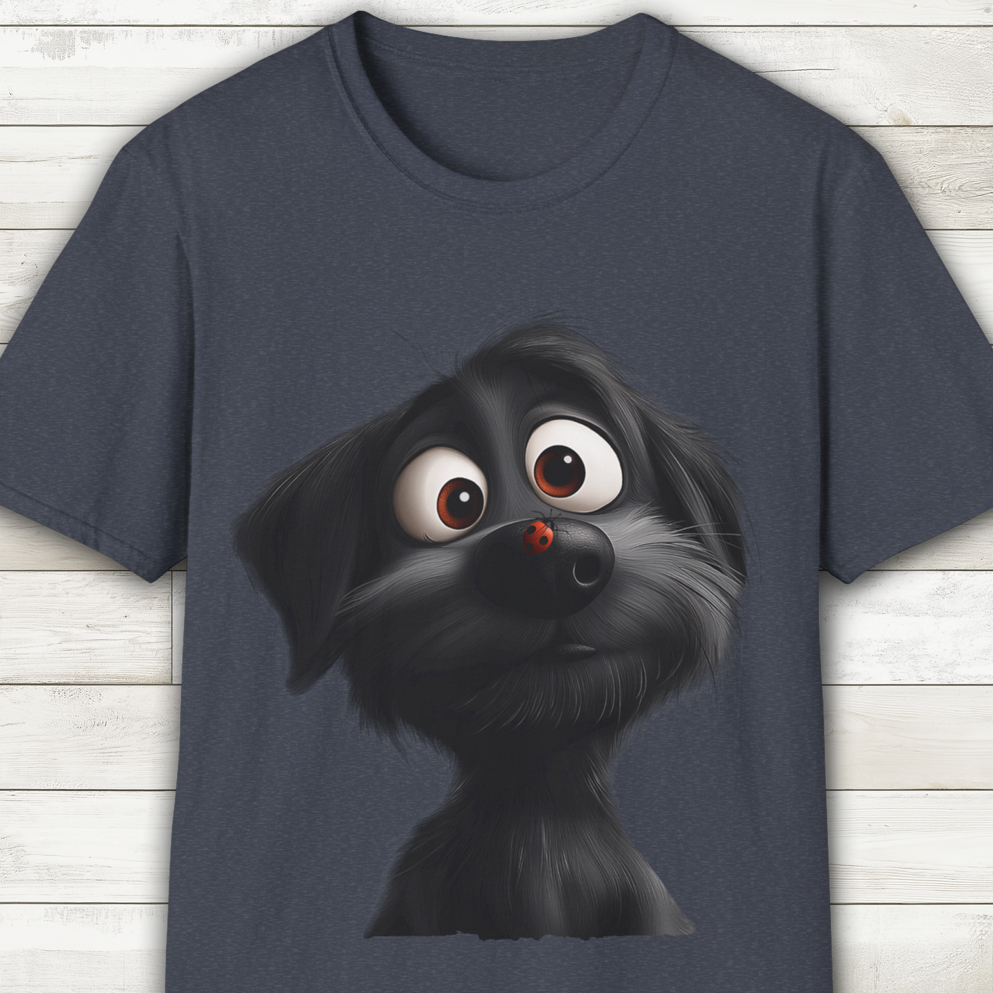 Black Dog and Ladybug T-Shirt