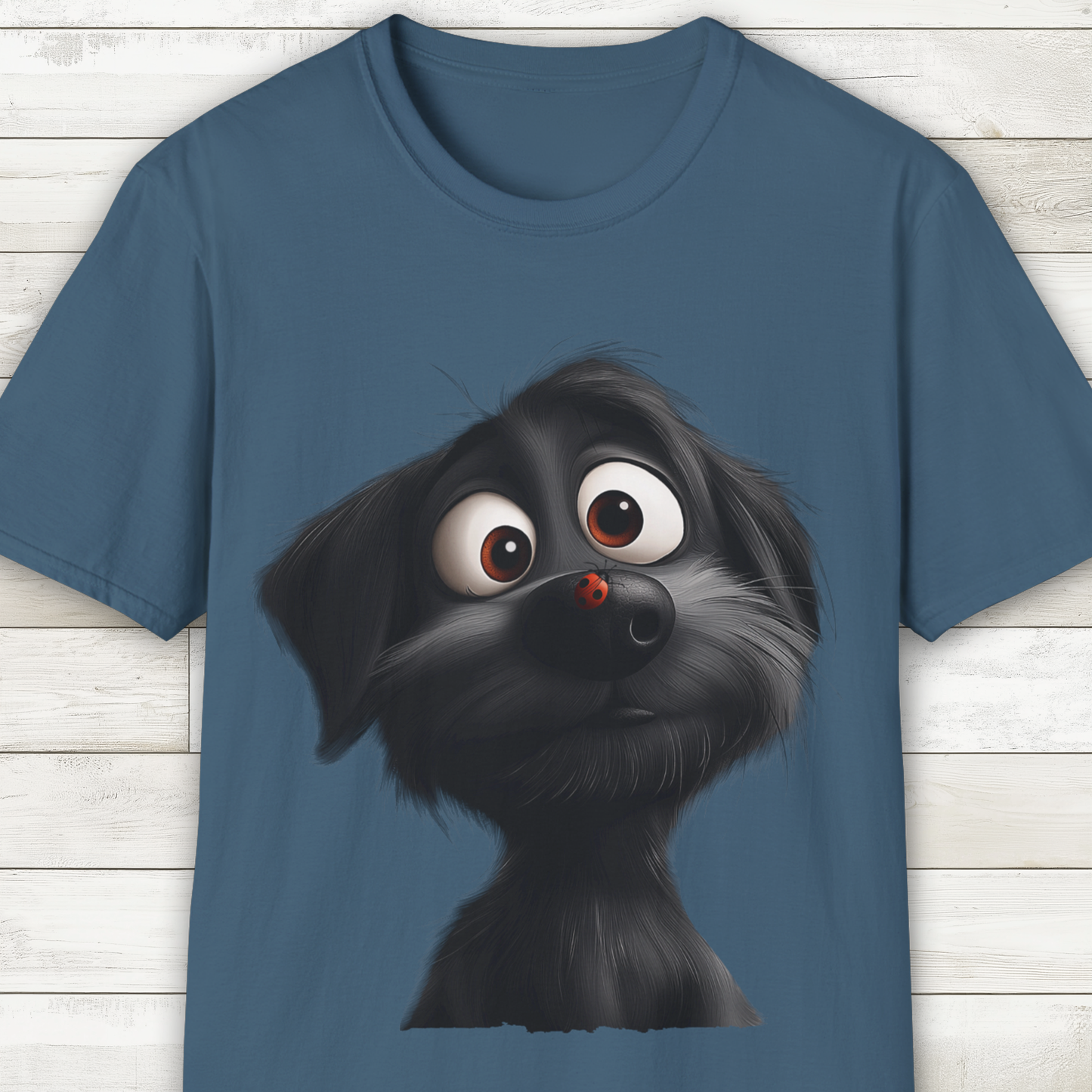Black Dog and Ladybug T-Shirt