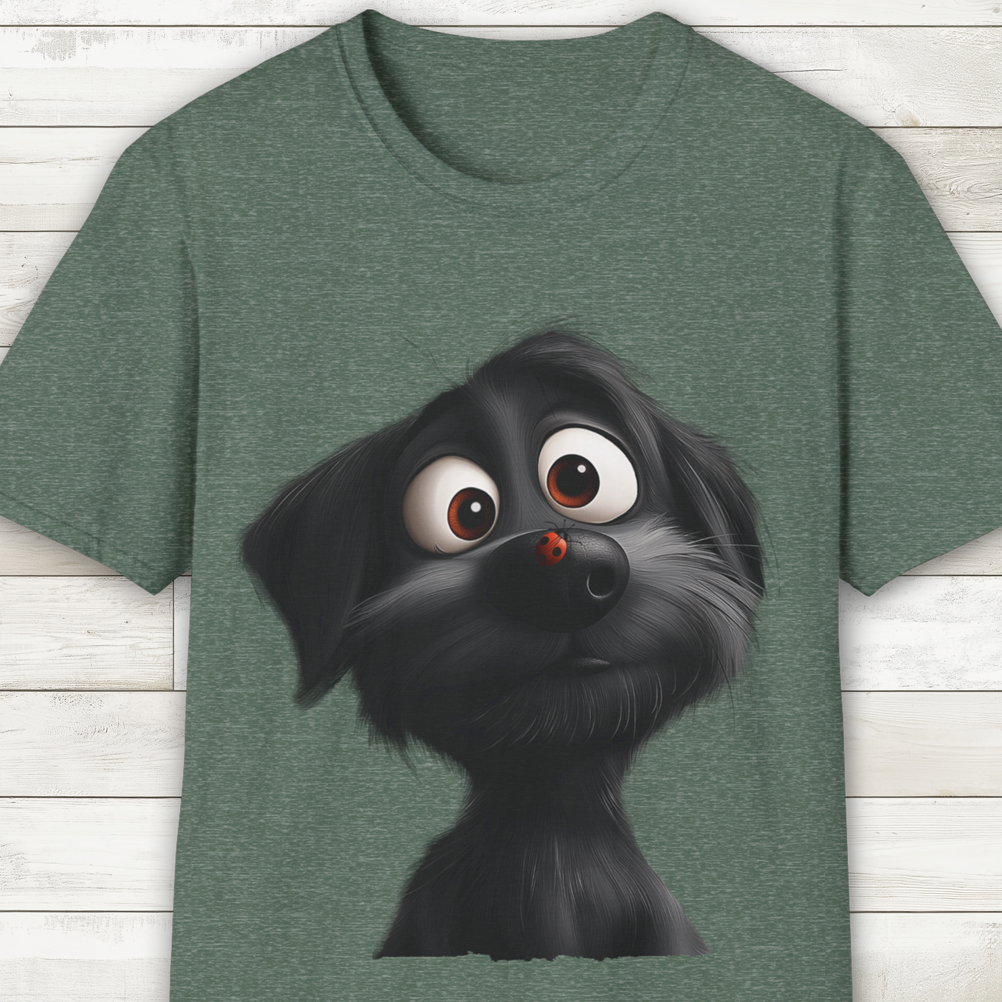 Black Dog and Ladybug T-Shirt