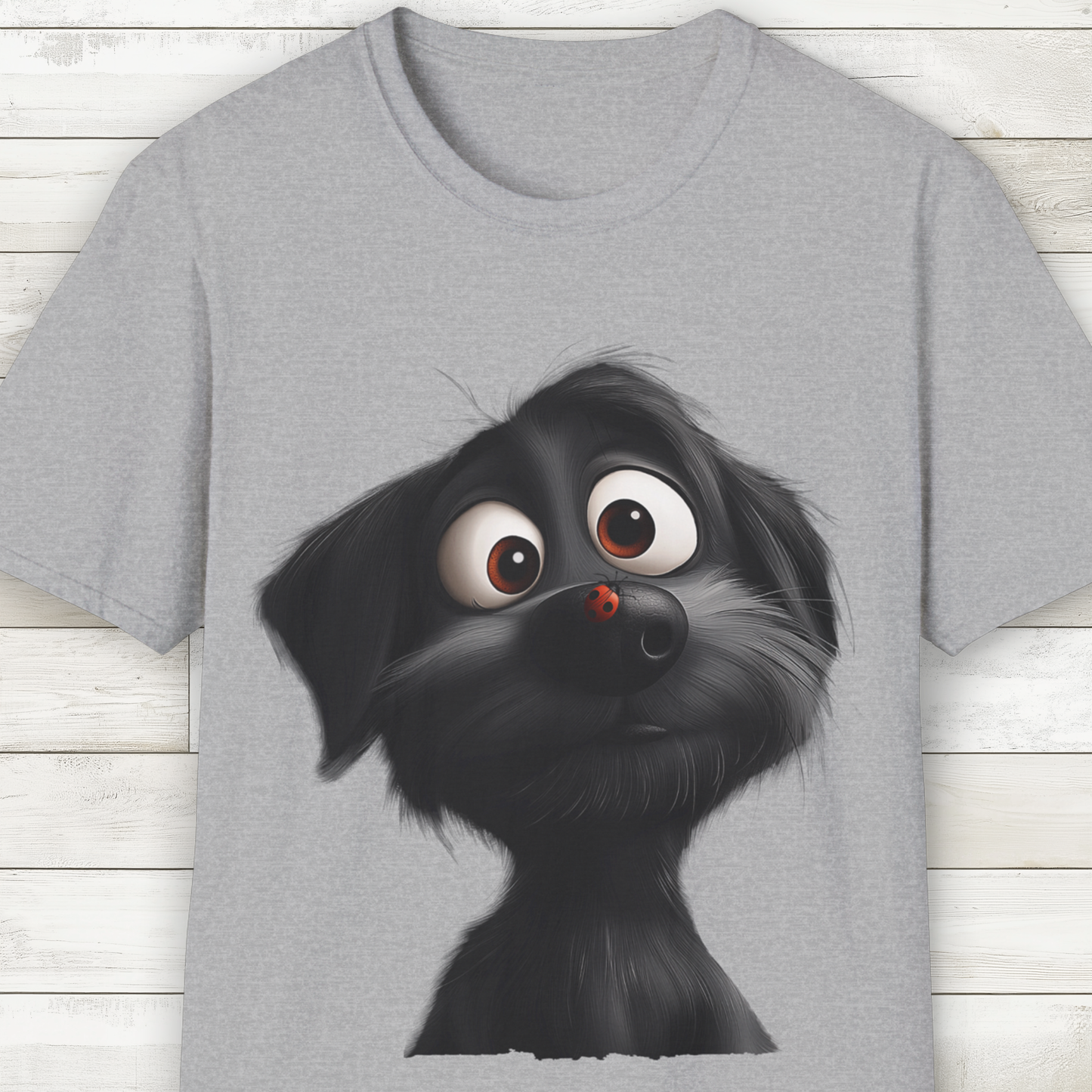 Black Dog and Ladybug T-Shirt