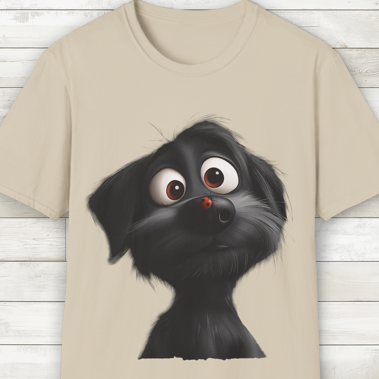 Black Dog and Ladybug T-Shirt