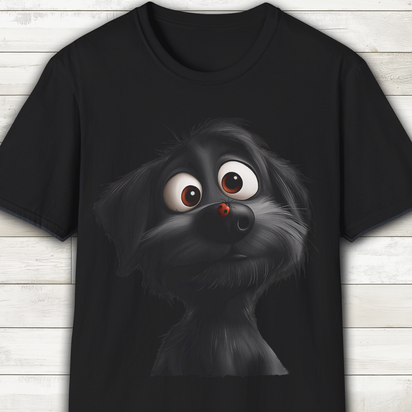 Black Dog and Ladybug T-Shirt