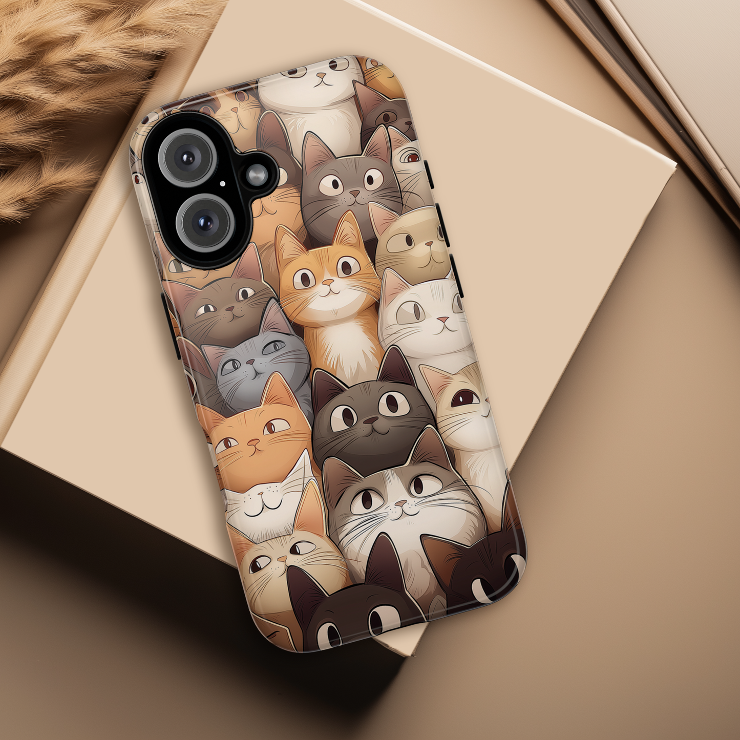 Feline Harmony - A Tapestry of Cats - Phone Case