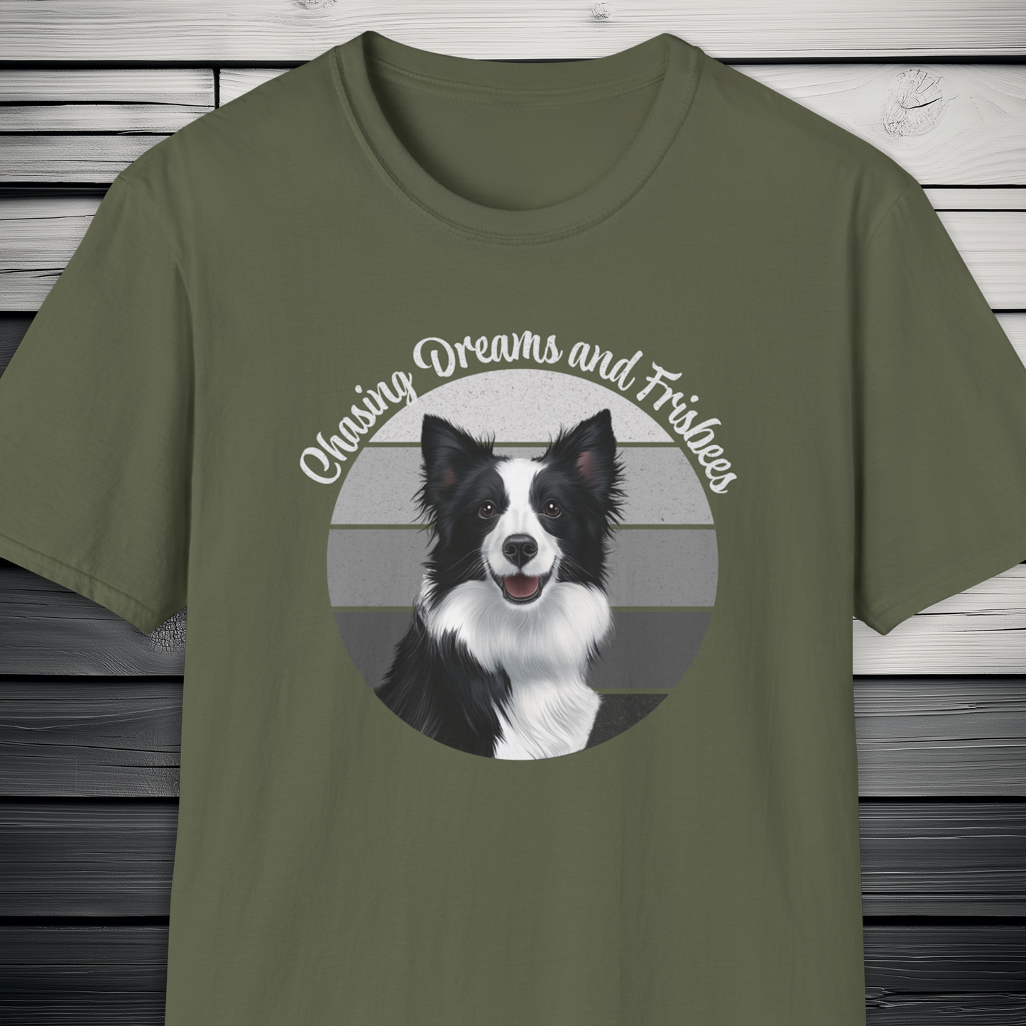 Border Collie Chasing Dreams and Frisbees