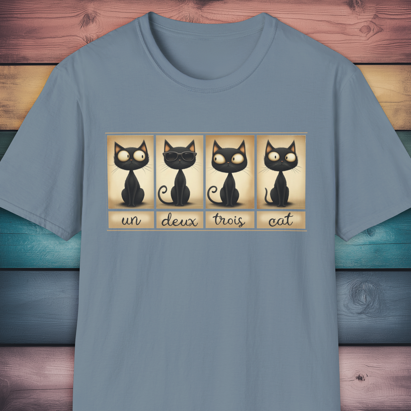 French Numbers Cat T-Shirt