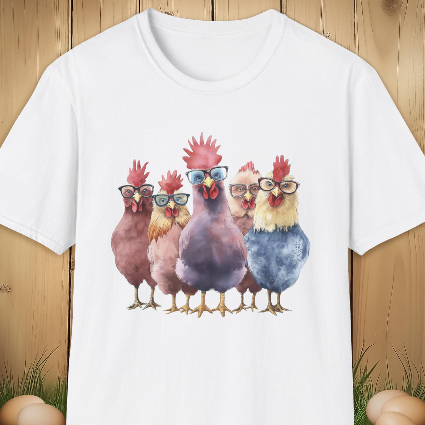 Sassy Chickens in Glasses T-Shirt