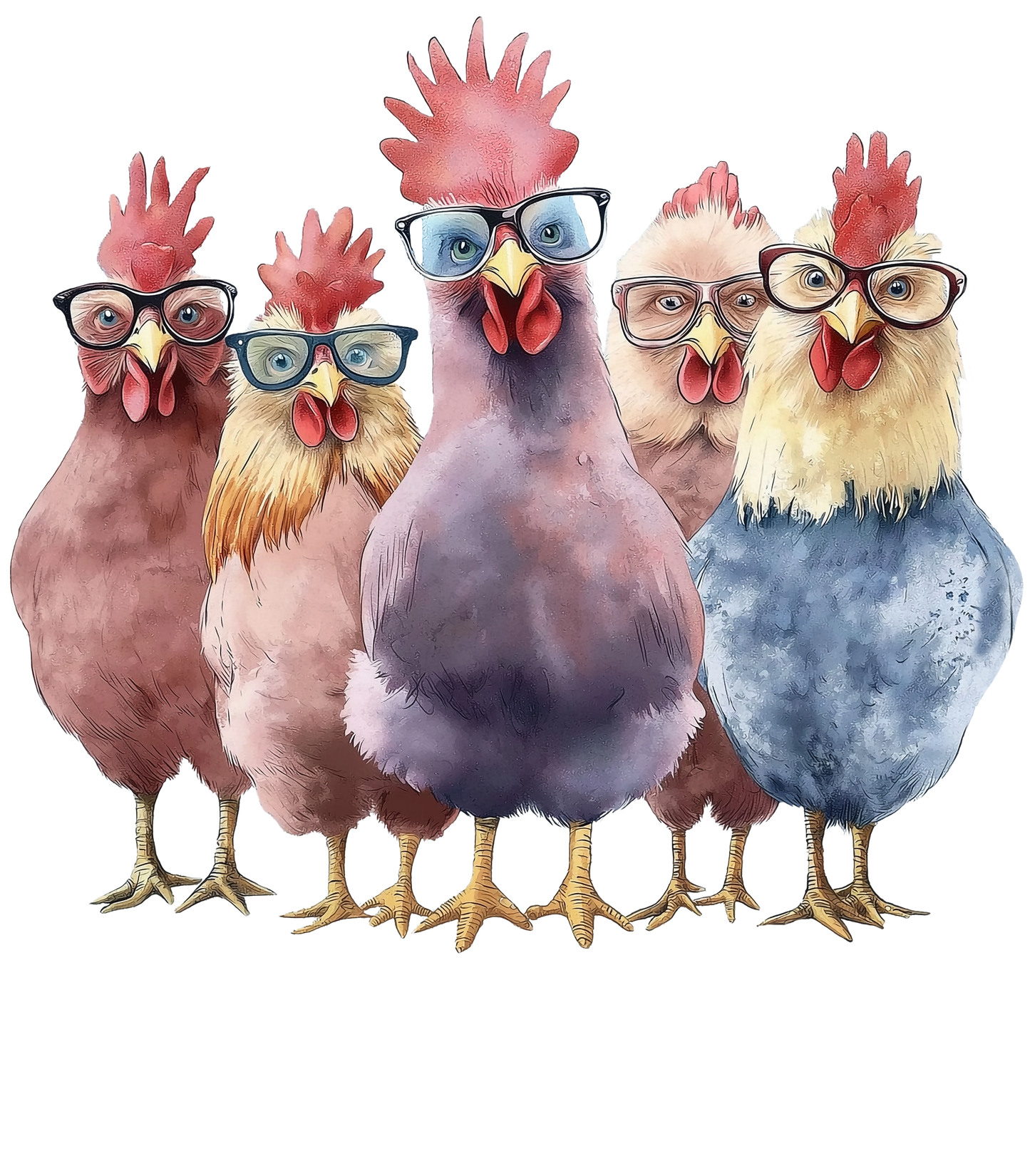 Sassy Chickens in Glasses T-Shirt