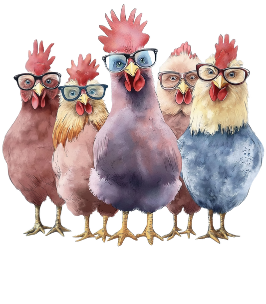 Sassy Chickens in Glasses T-Shirt