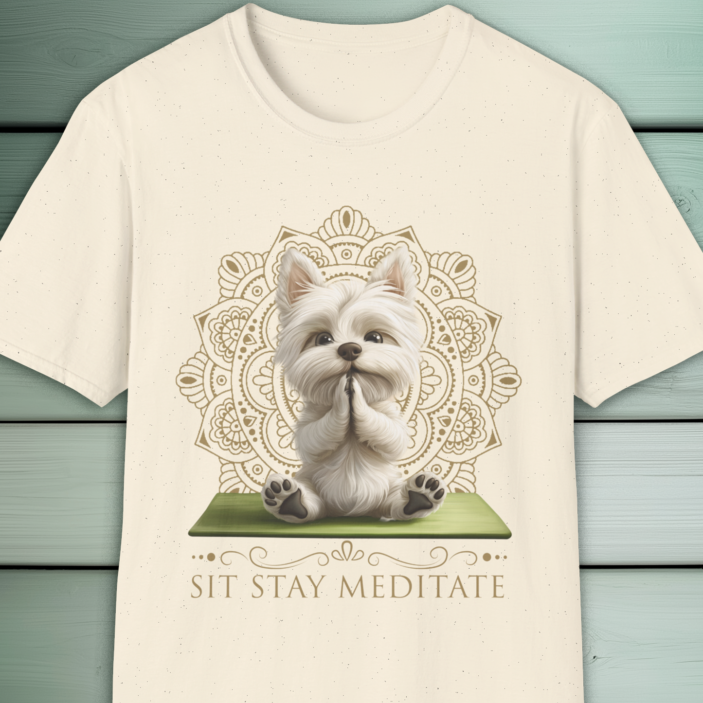 Westie Dog Yoga T-Shirt, Cute Zen Meditation Tee
