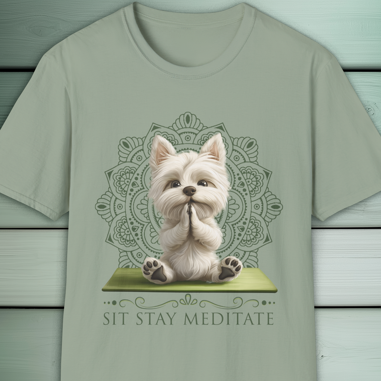 Westie Dog Yoga T-Shirt, Cute Zen Meditation Tee