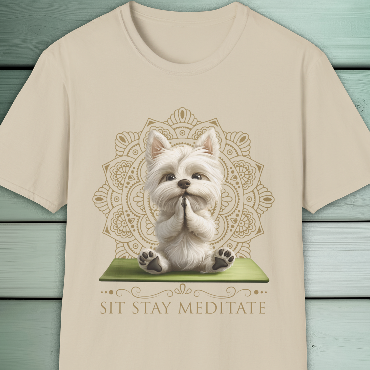 Westie Dog Yoga T-Shirt, Cute Zen Meditation Tee