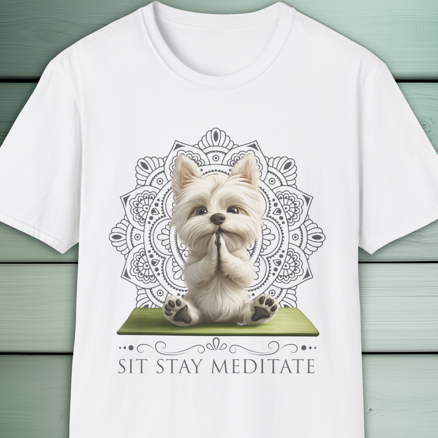 Westie Dog Yoga T-Shirt, Cute Zen Meditation Tee