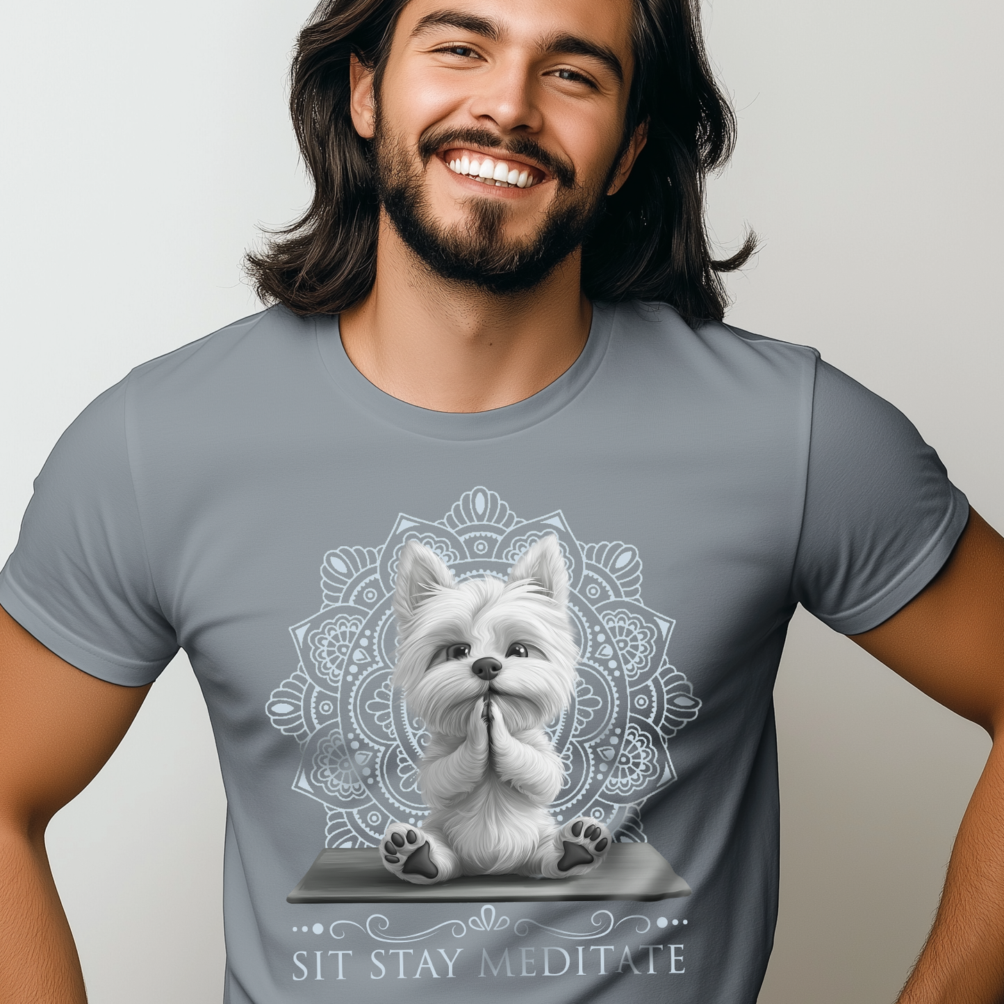 Westie Dog Yoga T-Shirt, Cute Zen Meditation Tee