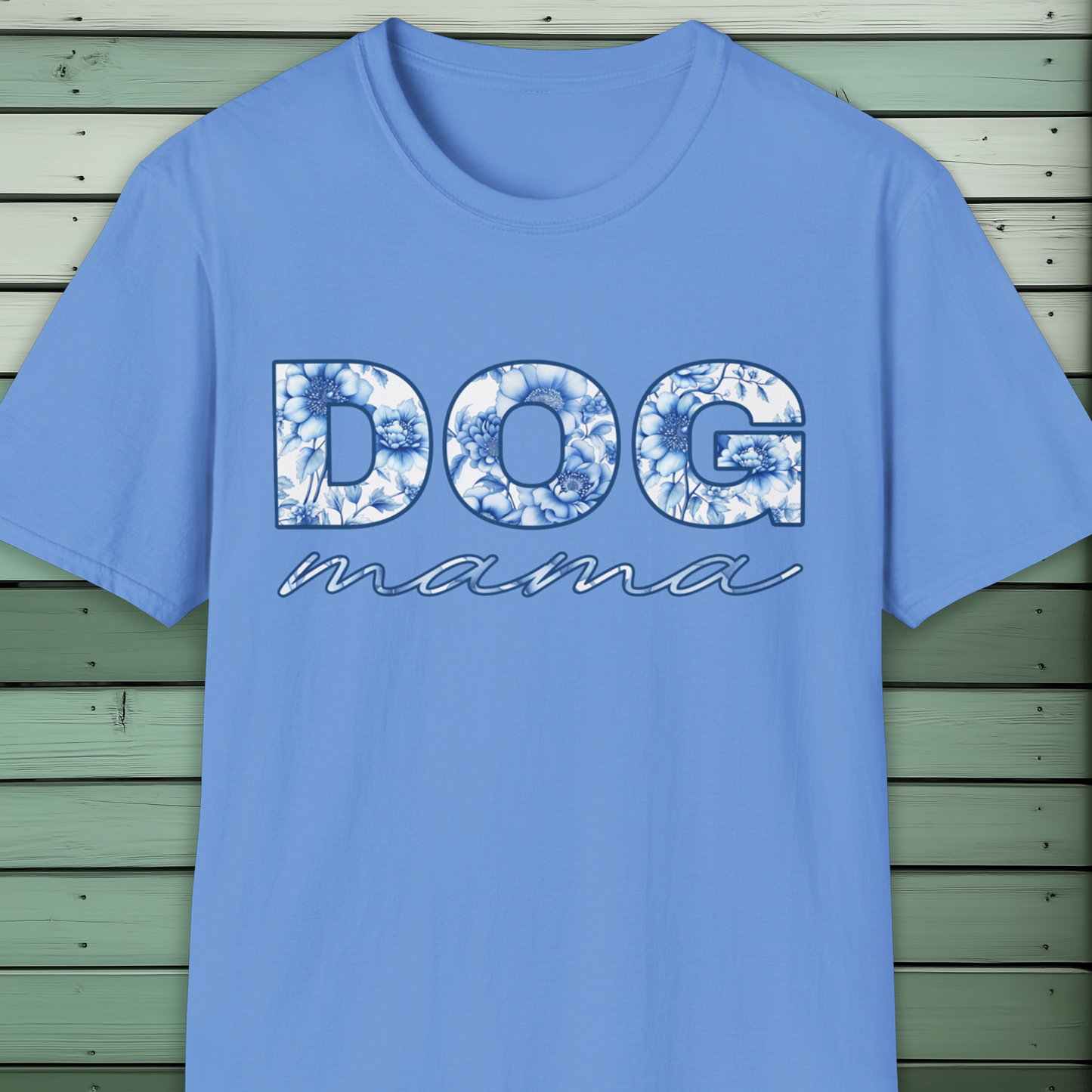 Dog Mama T-Shirt, Floral Porcelain Chinoiserie Style