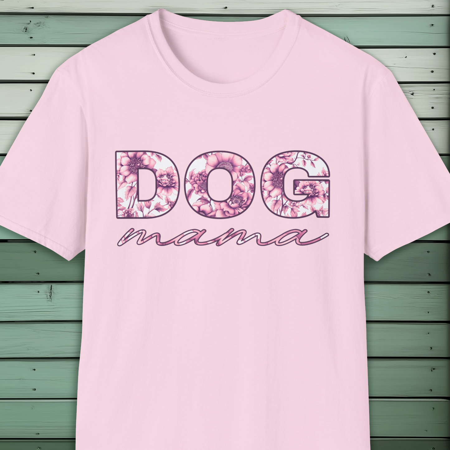 Dog Mama T-Shirt, Floral Porcelain Chinoiserie Style