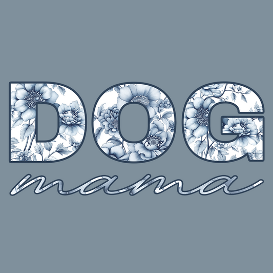 Dog Mama T-Shirt, Floral Porcelain Chinoiserie Style