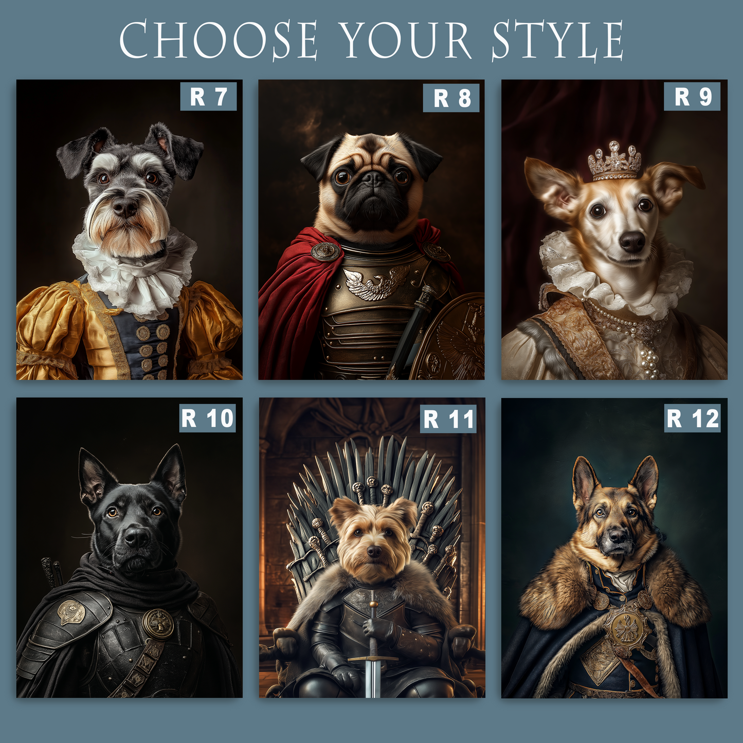 Custom Royal Pet Portraiture Framed Print