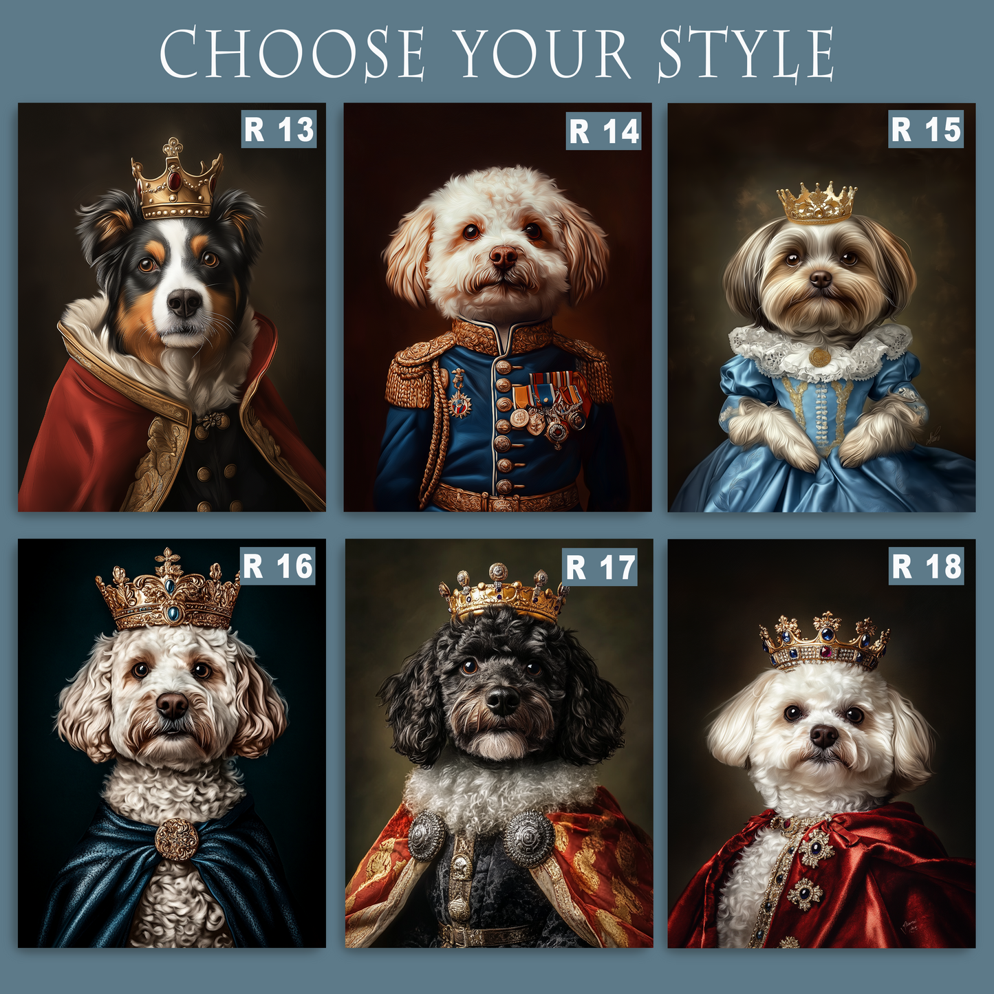 Custom Royal Pet Portraiture Framed Print